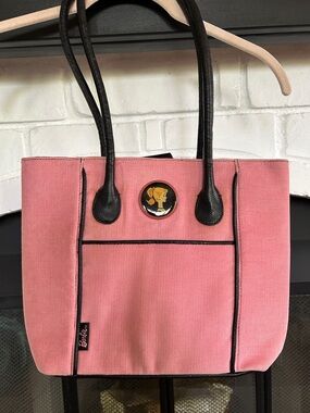 Barbie Pink Tote with Black Trim and Logo Medallion